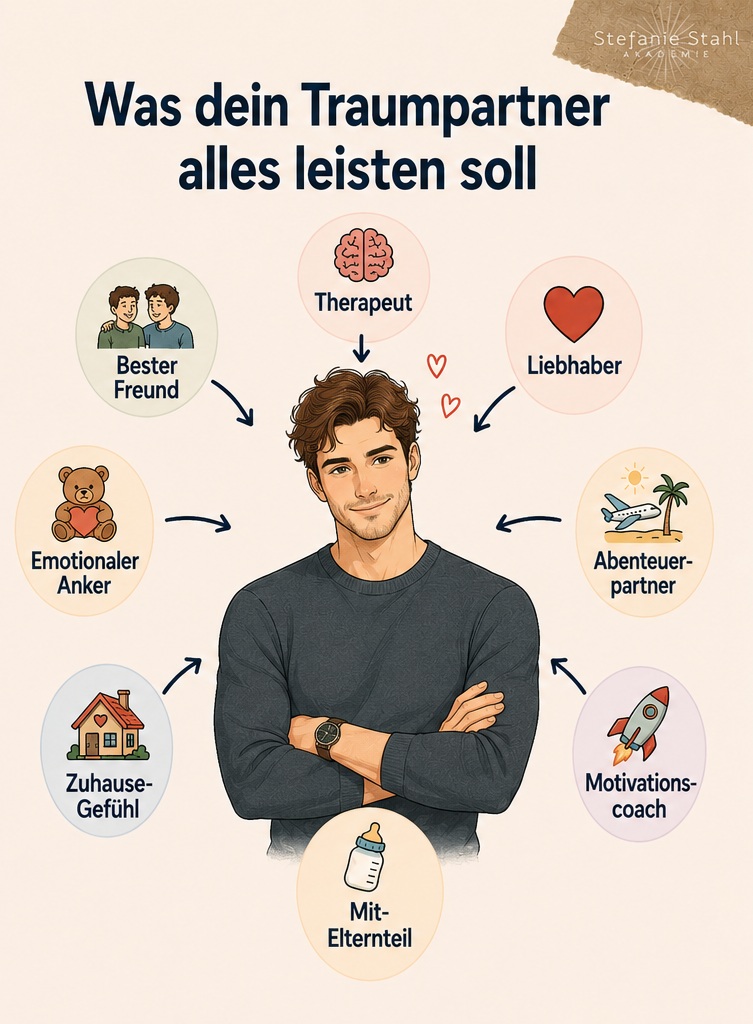 Warum wir heute so hohe Erwartungen an Beziehungen haben 1 Warum wir heute so hohe Erwartungen an Beziehungen haben Grafik Der Partner soll ein ganzes Dorf ersetzen